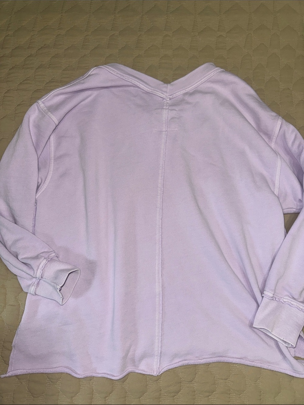 Aerie Lavender Smiley Face V neck Crewneck Sweatshirt Small - Picture 5 of 8